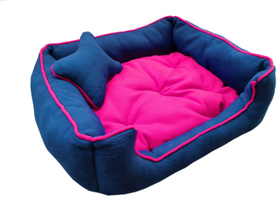 

PETSHUB Elite DOG/CAT bed Ultra Soft Pink & Blue Reversible For Small Breed(Export Quality)-Medium M Pet Bed(Pink)