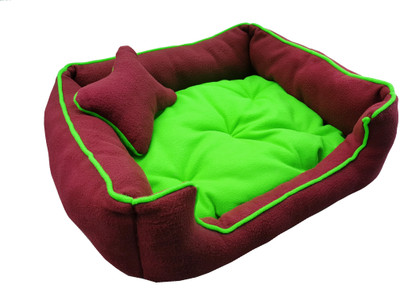 

PETSHUB Elite DOG/CAT bed Ultra Soft Fluorescent Green & Brown Reversible For Small Breed(Export Quality)-XXL XXL Pet Bed(Fluorescent Green)