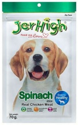 

Jerhigh JerHigh Dog Food Spinach Stix Dog Treats Pure Chicken Supplement (70 g) Spinach Dog Treat(70 g)