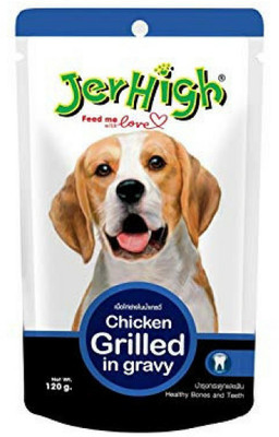 

Jerhigh Jerhigh Dog Food Wet Grilled Chicken in Gravy Calcium Vitamin E enriched (120 g) Chicken Dog Treat(120 g)