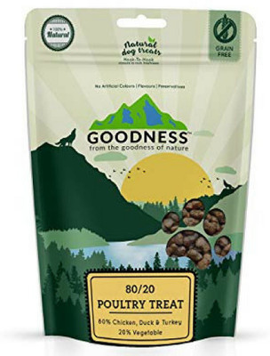 

Goodness Goodness 80/20 Poultry & Fish Grain Free All Life Stages Dog Food With 80% Chicken, Turkey, Salmon, Pollock & Duck - 2 Kg Chicken Dog Treat(200 g)