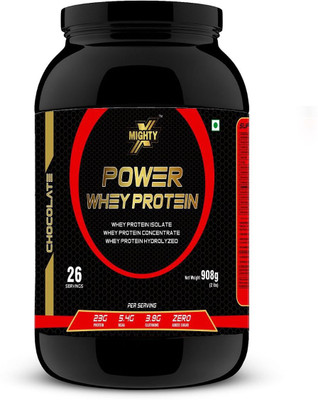 

MightyX Power Whey Protein | Muscle gainer Supplement- Chocolate, 2 lb, 26 Servings Whey Protein(2 pounds, Chocolate)