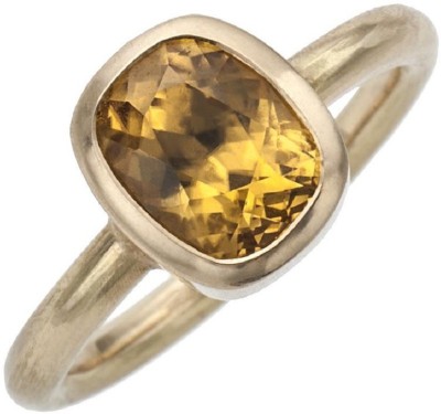 Jaipur Gemstone Yellow Sapphire Ring With Natural Pukhraj Stone Lab Certified Stone Sapphire Ring