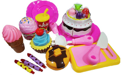 

KITI KITS Happy Brithday Party Cake Toy With Real Time Cutting Pretend Play Toy For Your Kids