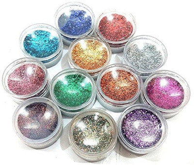 

Tripti Collections 12 Eye Care Thick Shimmer Glitter for Beauty Queen 12 Colors(Multi color)