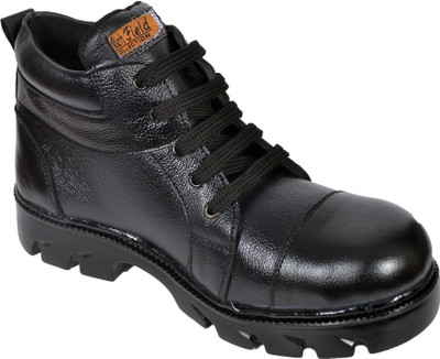 

RICH FIELD Genuine Leather Safety Shoe with Steel Toe Hiking & Trekking Shoes For Men(Black