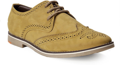 

K KING Men's stylish Formal Shoes Lace Up For Men(Beige