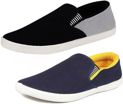 

Rifof Combo Pack of 2Synthetic Leather Loafers Sneakers For Men(Multicolor
