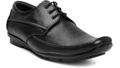 

K KING Men's Black Leather Lace-Up Formal Shoes Lace Up For Men(Black