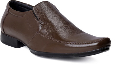 

K KING Men's Brown formal shoes Slip On For Men(Brown