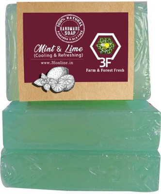 3F HANDMADE MINT & LIME SOAP Pack of 3(300 g, Pack of 3)