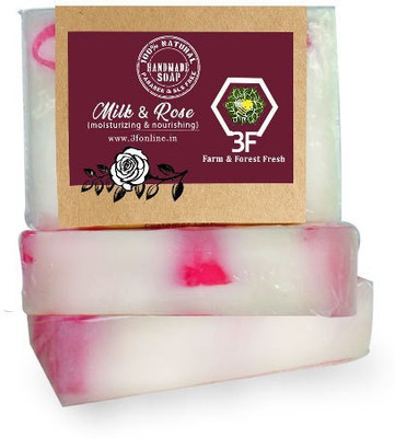 

3F Handmade Soap Milk & Rose Bar Pack of 3(300 g, Pack of 3)
