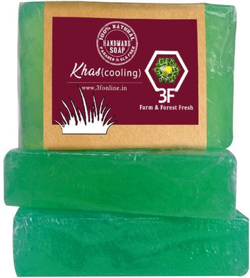 3F Handmade Khus Soap Bar Pack of 3(300 g, Pack of 3)