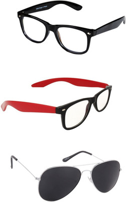 Amour-Propre Wayfarer Sunglasses(Black, Clear)