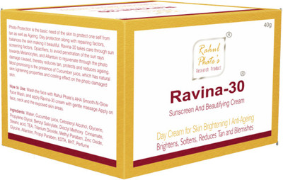 

Rahul Phate's Research Product Rahul Phate Ravina 30 Tan removing cream - SPF 30 PA++(40 g)