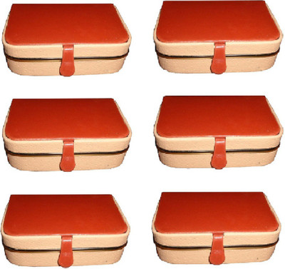 

shivanshshine Pack of 6 Pieces women men ring box Travel Storage case (Maroon) Vanity Box Vanity Box(Maroon)