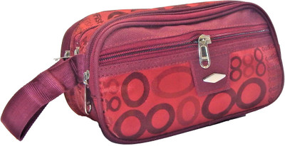 RK Brands Designer 4 pocket Portable Travel Cosmetics Kit, Shaving Kit, Makeup Kit Multipurpose Vanity Box(Maroon)