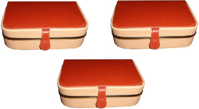 

shivanshshine Pack of 3 Pieces women men ring box Travel Storage case (Maroon) Vanity Box Vanity Box(Maroon)