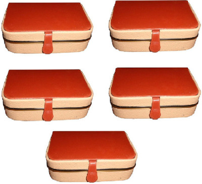 

shivanshshine Pack of 5 Pieces women men ring box Travel Storage case (Maroon) Vanity Box Vanity Box(Maroon)
