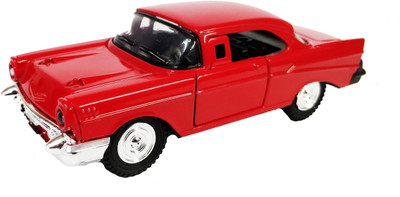 

Emob Vintage Luxury Diecast Metal Car Model Auto Series Scale 1:32 With Pullback Action & Openable Door(Red)