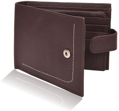 Toughstance Men Brown Genuine Leather Wallet(10 Card Slots)