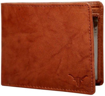 

Hidekraft Men Brown Genuine Leather Wallet(5 Card Slots), Light brown