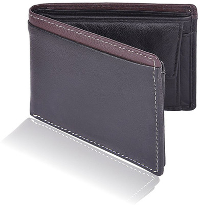 

Accezory Men Black Genuine Leather Wallet(9 Card Slots), Black-brown