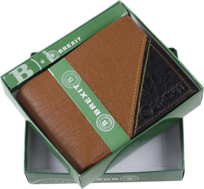 

Brexit Men Tan, Black Artificial Leather Wallet(11 Card Slots), Black;tan