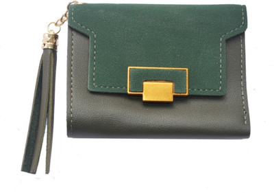

JG Shoppe Women Casual Green, Grey Artificial Leather Wallet(5 Card Slots)