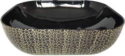 

Brizzio Black Pattern Artistic Ceramic Wash Basin 602 Table Top Basin(Black)