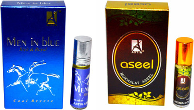 

Astin Men in Blue and Aseel UAE Edition Floral Attar(Gold Musk)