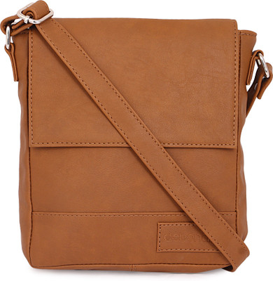 

Debonair Leather Sling Bag Sling Bag(Gold, 4 L)