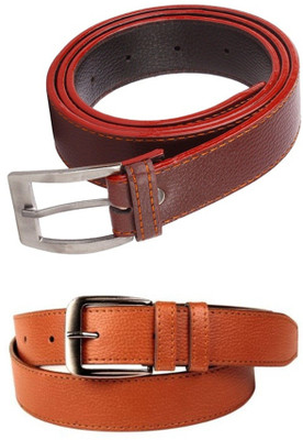 

Besto Men Casual Brown, Tan Artificial Leather Belt, Black;tan