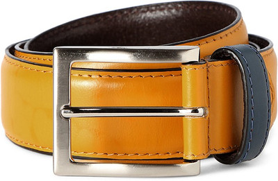 

Louis Philippe Men Casual Yellow Genuine Leather Belt