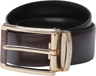 Van Heusen Men Casual Brown Genuine Leather Belt, Van Heusen Men Casual Brown Genuine Leather Reversible Belt