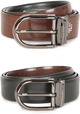 

Louis Philippe Men Formal Black Genuine Leather Reversible Belt, Louis Philippe Men Formal Black, Brown Genuine Leather Reversible Belt