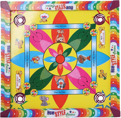 

MJ Quality ( 20 X 20 INCHES ) CARROM BOARD GAME WITH SNAKE LEADER AND [ FREE CARAM BORD POWER ] SPACAIL Board Game