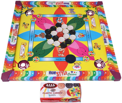 

MJ Quality caram bord ( 20 X 20 INCHES ) & ludo snake leader with [ free carrom board power ] best quality Board Game