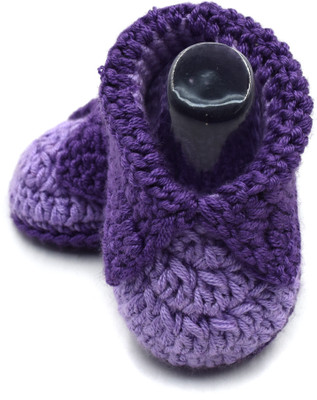 

Magic Needles Newborn Baby Socks Soft Sole Prewalker Foldover Boots Booties(Toe to Heel Length - 10 cm Lavendar, Dark Purple), Dark purple;lavendar