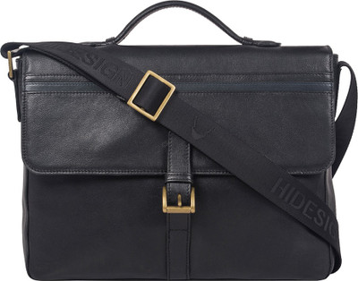 

Hidesign SIGMUND 03-REG MEL RANCH-BLACK M BLUE Medium Briefcase - For Men(Black)