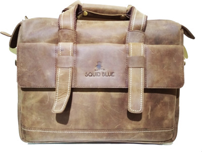 

SQUID BLUE PortFolio Bag Medium Briefcase - For Men(Brown)