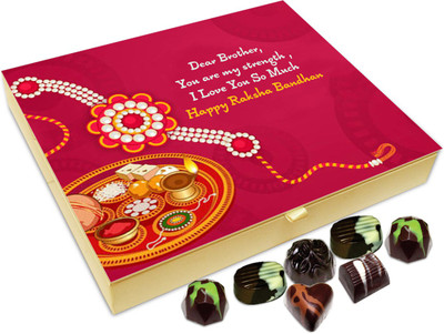 

Chocholik Rakhi Gift Box - Dear Brother, You Are My Strength - 20pc Truffles(240 g)