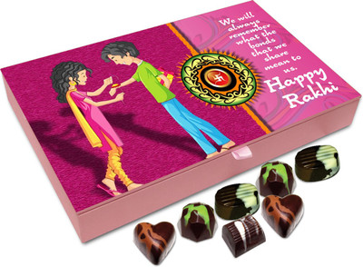 

Chocholik Rakhi Gift Box - We Will Always Remember What The Bonds That We Share - 12pc Truffles(144 g)
