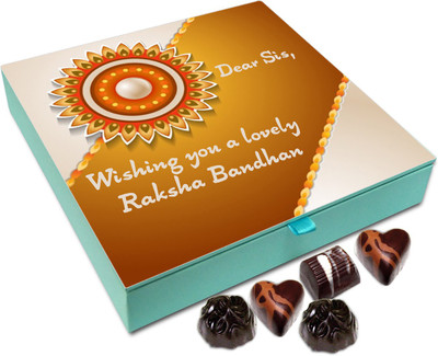 

Chocholik Rakhi Gift Box - Wishing You A Lovely Raksha Bandhan - 9pc Truffles(108 g)