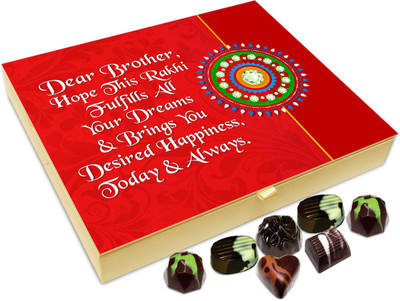 

Chocholik Rakhi Gift Box - Hope This Rakhi Fulfill All Your Dreams - 20pc Truffles(240 g)