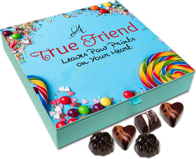 

Chocholik Friendship Gift - A True Friends Leaves Paw Prints on Your Heart - 9pc Truffles(108 g)