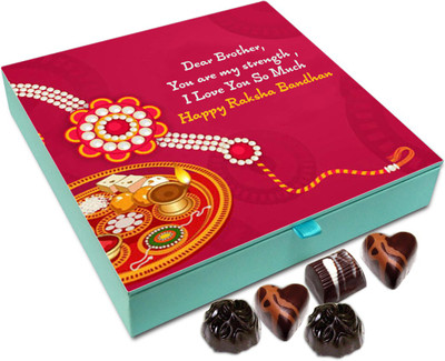 

Chocholik Rakhi Gift Box - Dear Brother, You Are My Strength - 9pc Truffles(108 g)