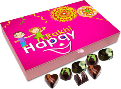 

Chocholik Rakhi Gift Box - Celebrate Rakhi With a Smile - 12pc Truffles(144 g)
