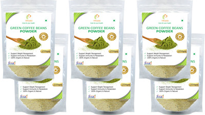 

Vihado Premium Quality Green Coffee Beans Powder, Unroasted, Arabica AAA+ - Roast & Ground Coffee 250 g(Pack of 6)
