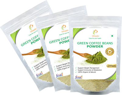 

Vihado Premium Quality Green Coffee Beans Organic Powder for Weight Loss - 100% Pure, Unroasted, Arabica AAA+ - Instant Coffee 200 g(Pack of 3)